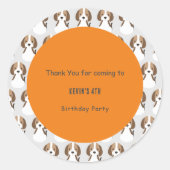 Schattigee hond kinder moderne aangepaste naam Dan Ronde Sticker (Voorkant)