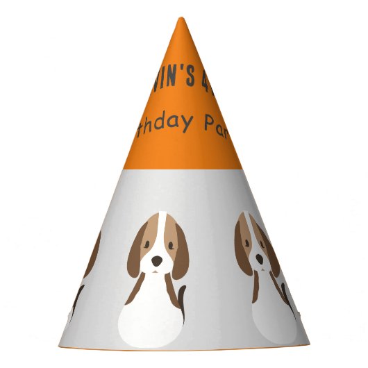 Schattigee hond kinder moderne aangepaste naam feesthoedjes (Voorkant)