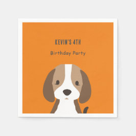 Schattigee hond kinder moderne aangepaste naam servet