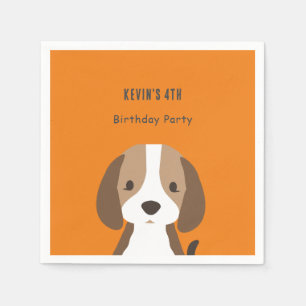 Schattigee hond kinder moderne aangepaste naam servet