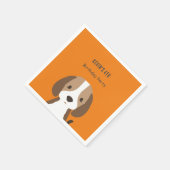 Schattigee hond kinder moderne aangepaste naam servet (Hoek)