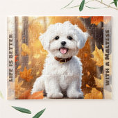 Schattigee Hond Maltese Puppy Pompoen Herfst Herfs Legpuzzel