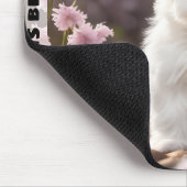 Schattigee Hond Maltese Puppy Spring Floral Custom Muismat (Hoek)