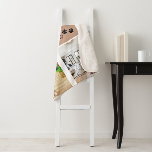 Schattigee Hond Mam Custom Foto Sherpa Deken (In situ)