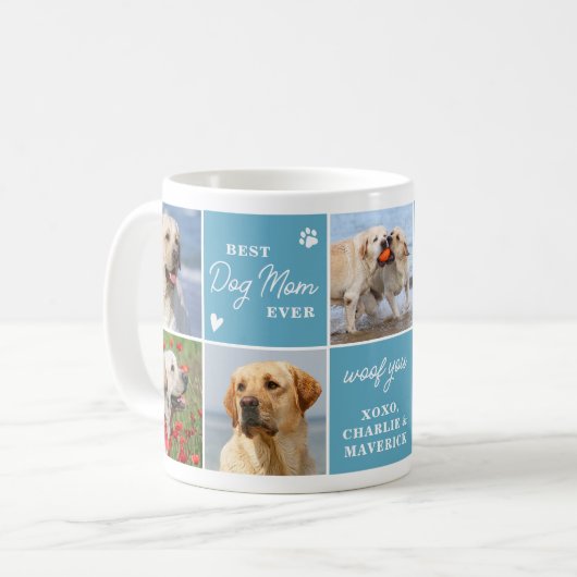 Schattigee HOND MAM Gepersonaliseerde Modern 7 Fot Koffiemok (Voorkant links)