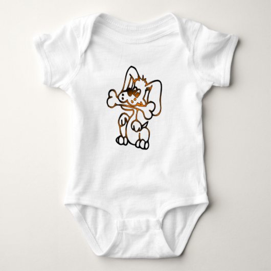 Schattigee hond met bot romper (Voorkant)