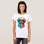 Schattigee hond met bril T-shirt (Voorkant volledig)