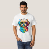 Schattigee hond met bril T-shirt (Voorkant volledig)