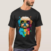 Schattigee hond met bril T-shirt (Voorkant)