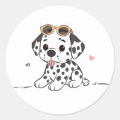 Schattigee hond met een bril Stickers – leuke labe (Voorkant)