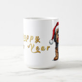 Schattigee hond met een kerstmuts koffiemok (Center)