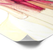 Schattigee Hond met Hoofdtelefoon waterkleurillust Poster (Hoek)