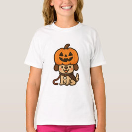 Schattigee hond met jack-o-lantaarn t-shirt