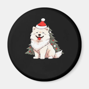 Schattigee hond met kerstmuts en kerstboom Clas Magneet