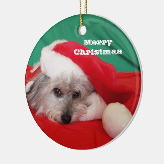 Schattigee hond met Pet kerstversiering Keramisch Ornament (Links)
