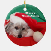 Schattigee hond met Pet kerstversiering Keramisch Ornament (Achterkant)