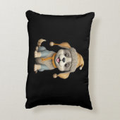 Schattigee hond met winterkleding accent kussen (Achterkant (Verticaal))