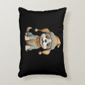 Schattigee hond met winterkleding accent kussen (Voorkant(Verticaal))