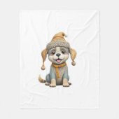Schattigee hond met winterkleding fleece deken (Voorkant)