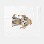 Schattigee hond met winterkleding fleece deken (Voorkant (Horizontaal))