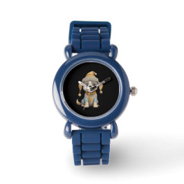 Schattigee hond met winterkleding horloge