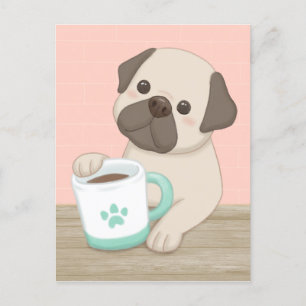 Schattigee Hond & Mok Illustratie Kunst Briefkaart