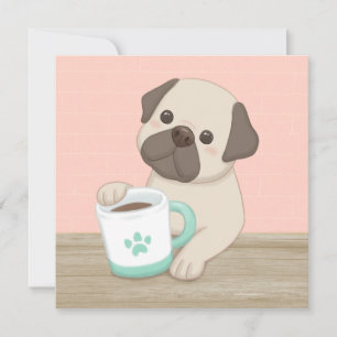 Schattigee Hond & Mok Illustratie Kunst Feestdagenkaart