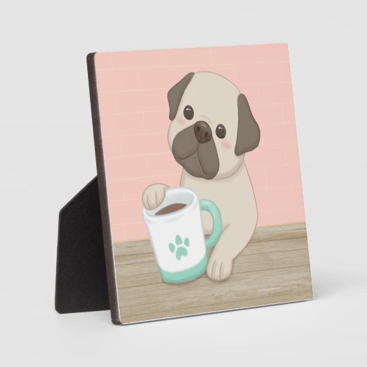 Schattigee Hond & Mok Illustratie Kunst Fotoplaat (Voorkant)