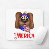 Schattigee hond, patriottische pup muismat (Met muis)