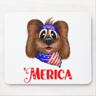 Schattigee hond, patriottische pup muismat