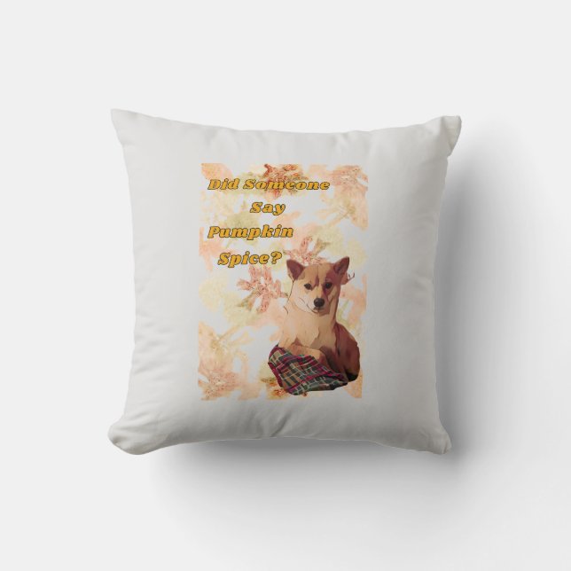 Schattigee Hond Pompoen Spice Accent Kussen (Voorkant)