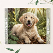 Schattigee hond Puppy Golden Retriever Custom Naam Legpuzzel
