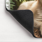 Schattigee hond Puppy Golden Retriever Custom Naam Muismat (Hoek)