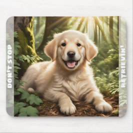 Schattigee hond Puppy Golden Retriever Custom Naam Muismat