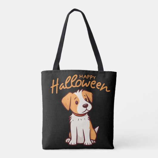 Schattigee Hond Puppy Happy Hallowen Tote Bag (Achterkant)