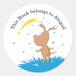 Schattigee Hond Puppy Schieten Star Starry Sky Boo Ronde Sticker