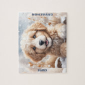 Schattigee Hond Puppy Winter Sneeuw Aangepaste Naa Legpuzzel (Verticaal)