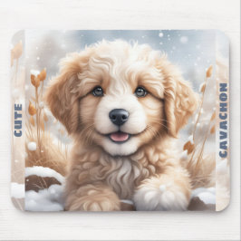 Schattigee Hond Puppy Winter Sneeuw Aangepaste Naa Muismat