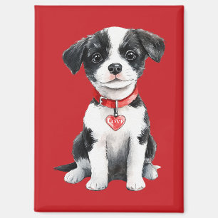 Schattigee hond Red Heart Love Magneet