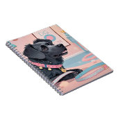 Schattigee hond roze blauw bling hond moeder notitieboek (Rechterzijde)