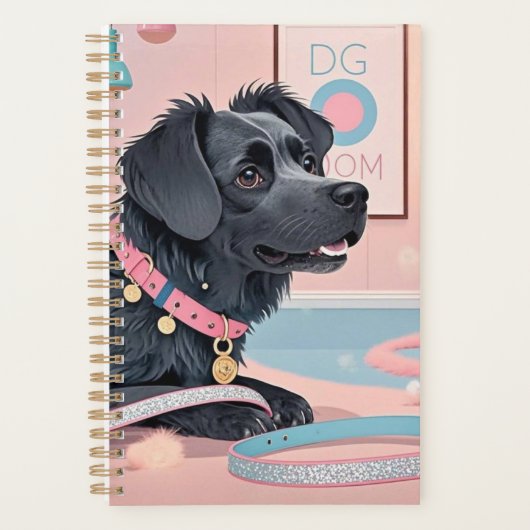 Schattigee hond roze blauw bling hond moeder planner (Voorkant)