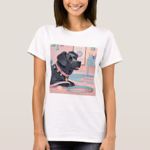 Schattigee hond roze blauw bling hond moeder t-shirt