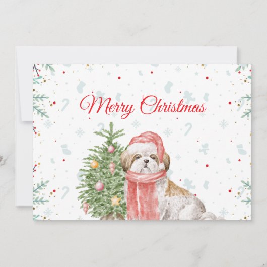 Schattigee Hond Santa Pet Christmas Dank u Bedankkaart (Voorkant)