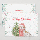 Schattigee Hond Santa Pet Christmas Dank u Bedankkaart (Voorkant / Achterkant)