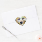 Schattigee hond schattig gezicht leuk kleurrijk ku hart sticker (Envelop)