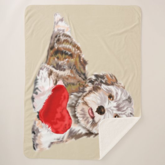 Schattigee hond Sherpa Blanket Deken (Voorkant)