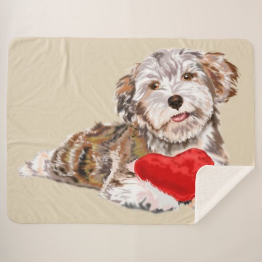 Schattigee hond Sherpa Blanket Deken (Voorkant (horizontaal))