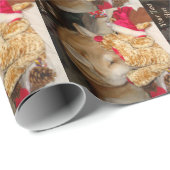 Schattigee hond slapen knuffelen teddy met kerst cadeaupapier (Rol Hoek)