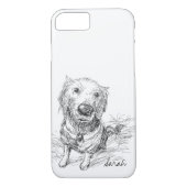Schattigee Hond Tekenen Zwart Wit Scribble Naam Case-Mate iPhone Case (Achterkant)