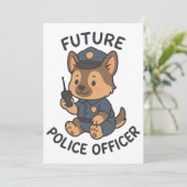 Schattigee hond toekomstige politieagent thema kaart (Staand voorkant)